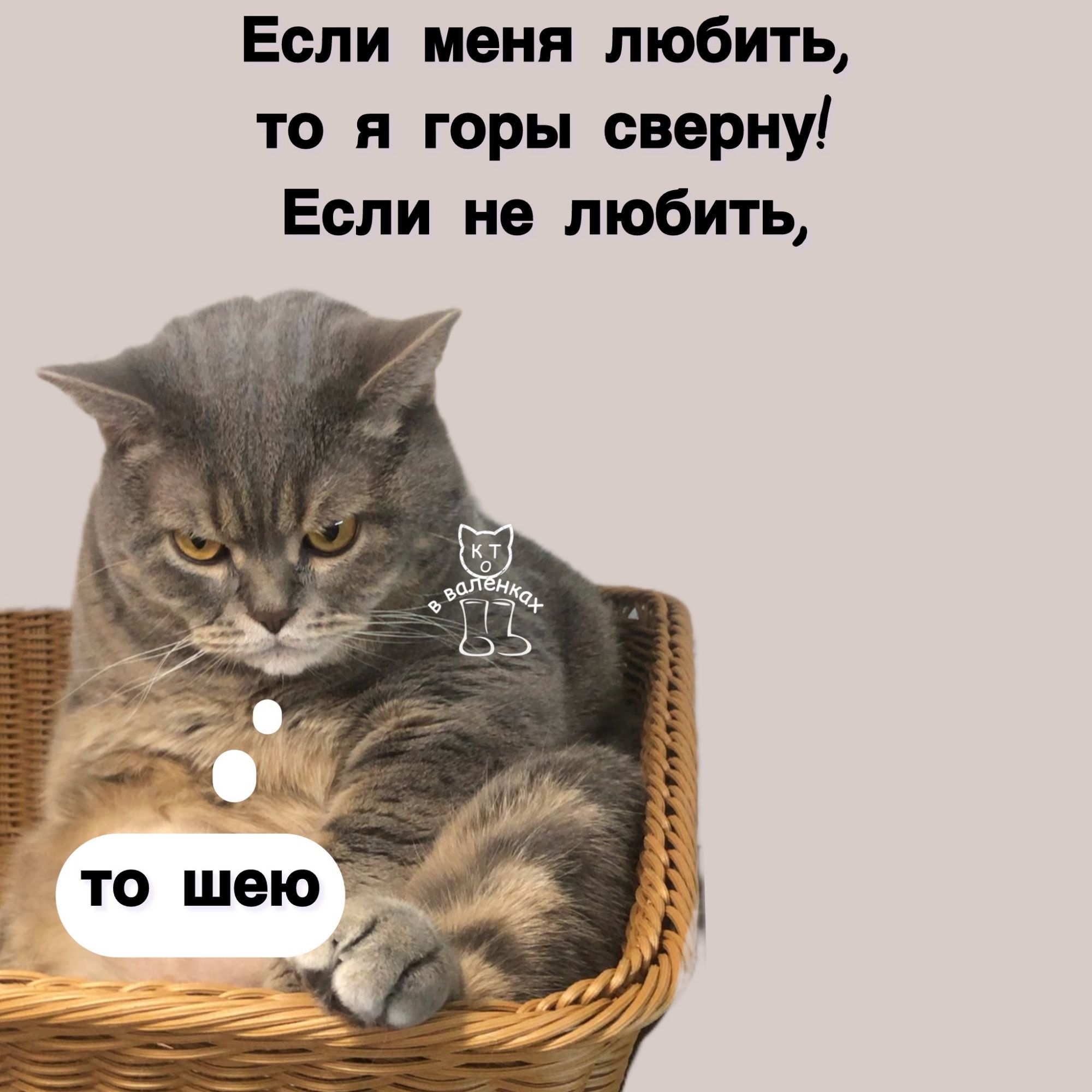 Если меня любить, то я горы сверну! Если не любить, то шею