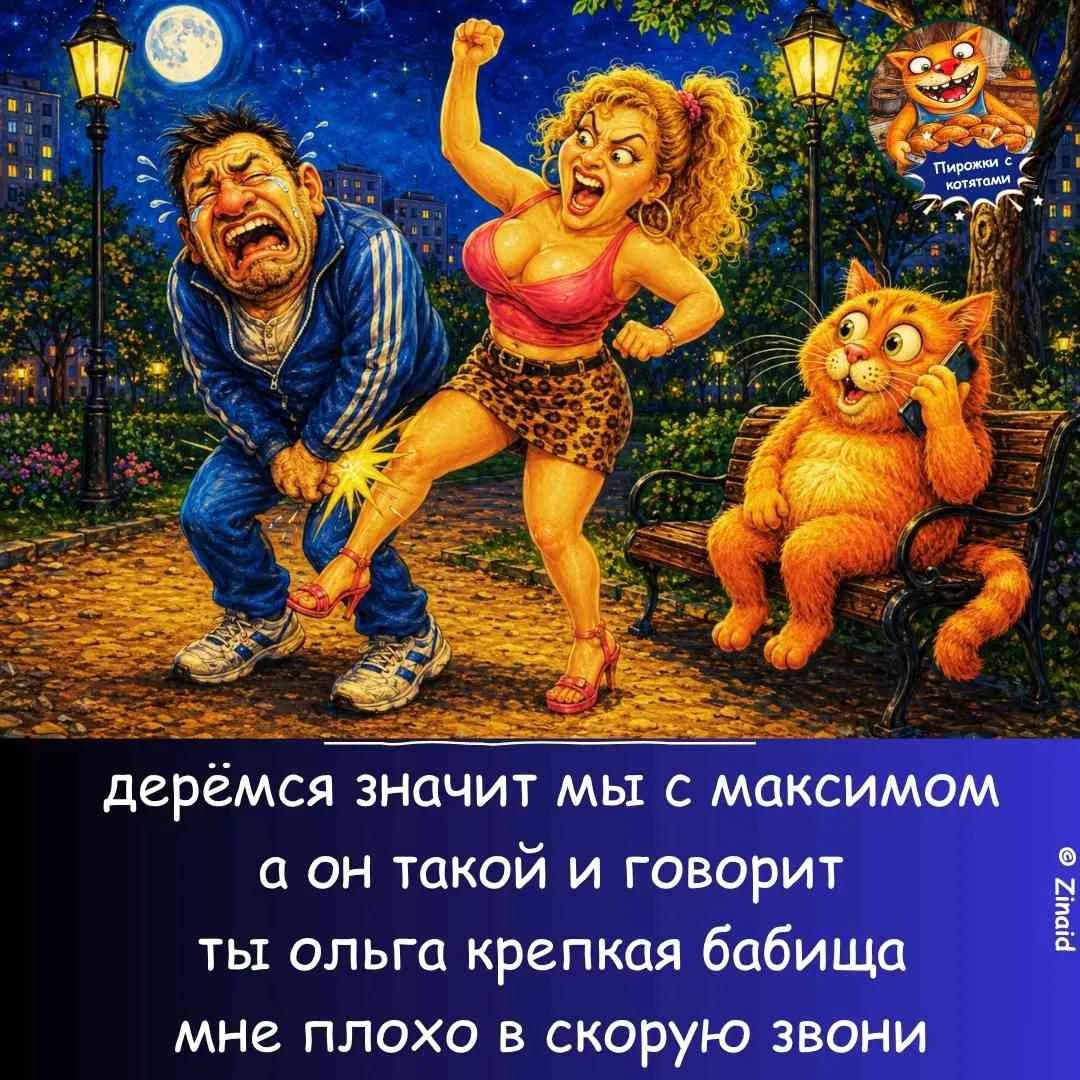 дерёмся значит мы с максимом а он такой и говорит ты ольга крепкая бабища мне плохо в скорую звони Пирожки с котятами