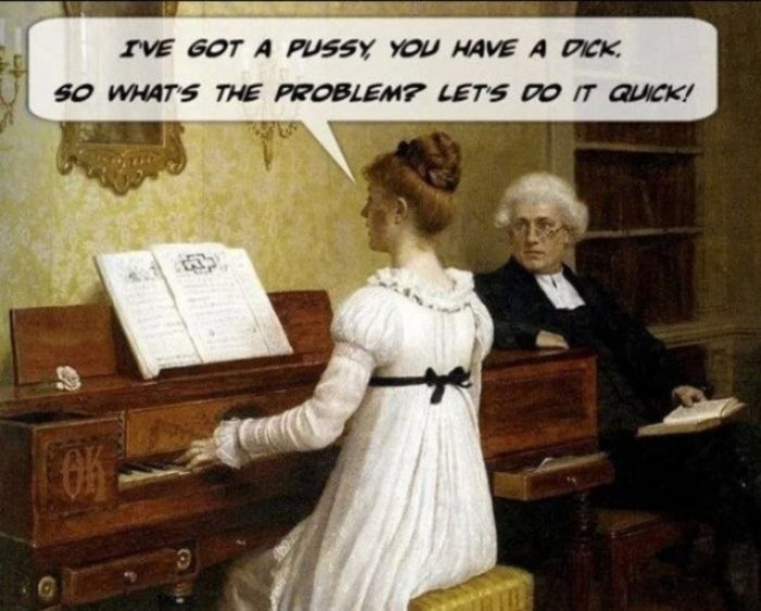 I've got a pussy, you have a dick. So what's the problem? Let's do it quick!