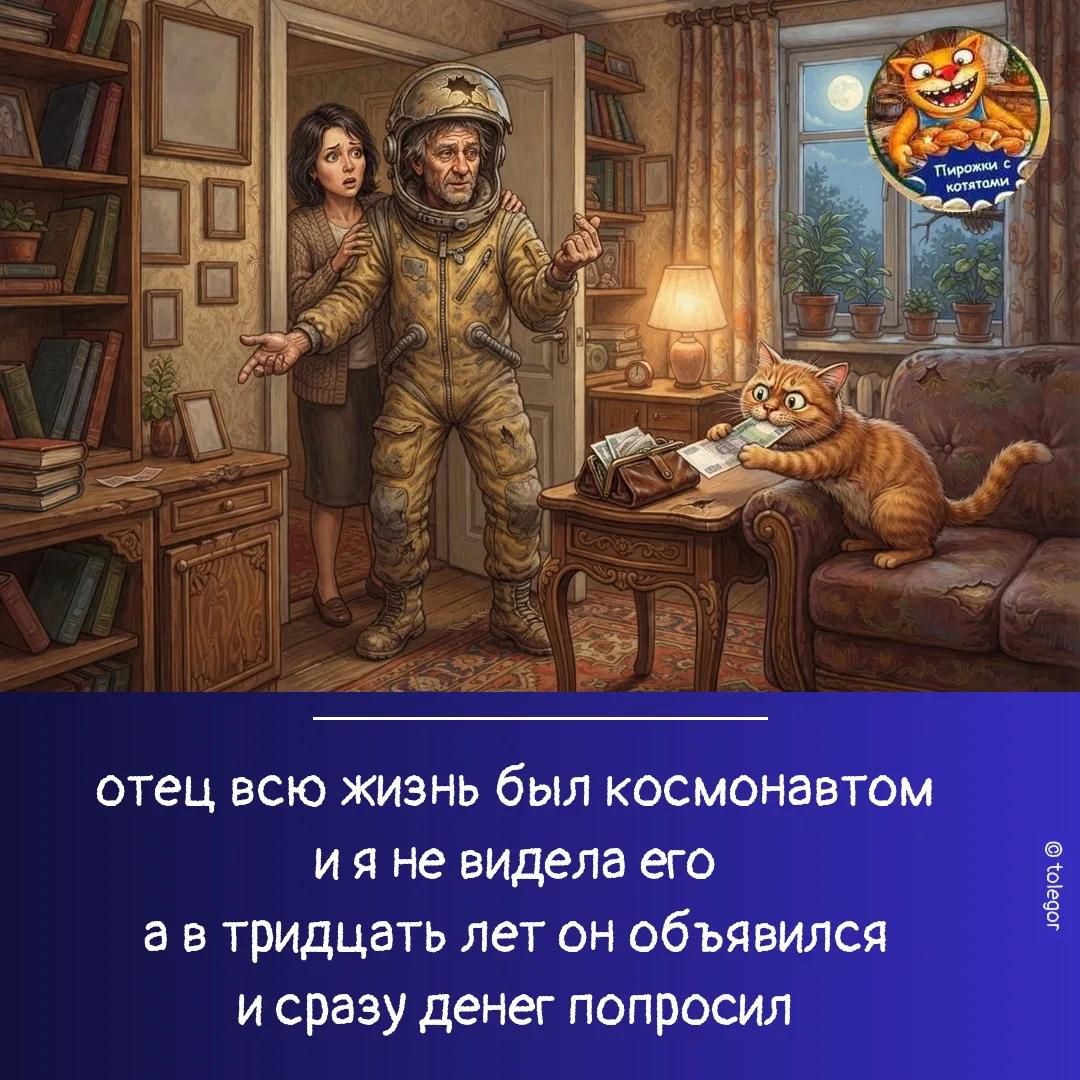 отец всю жизнь был космонавтом и я не видела его а в тридцать лет он объявился и сразу денег попросил