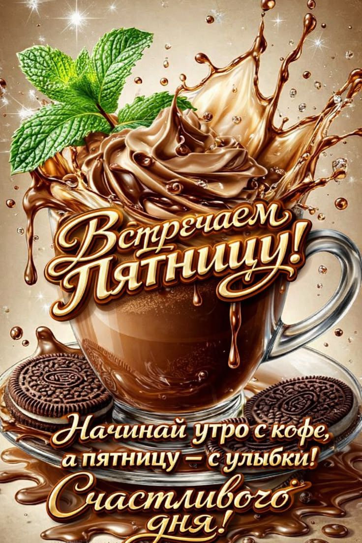 Встречаем Пятницу! Начинай утро с кофе, а пятницу – с улыбки! Счастливого дня!