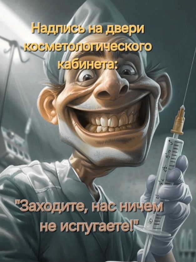 Надпись на двери косметологического кабинета: 