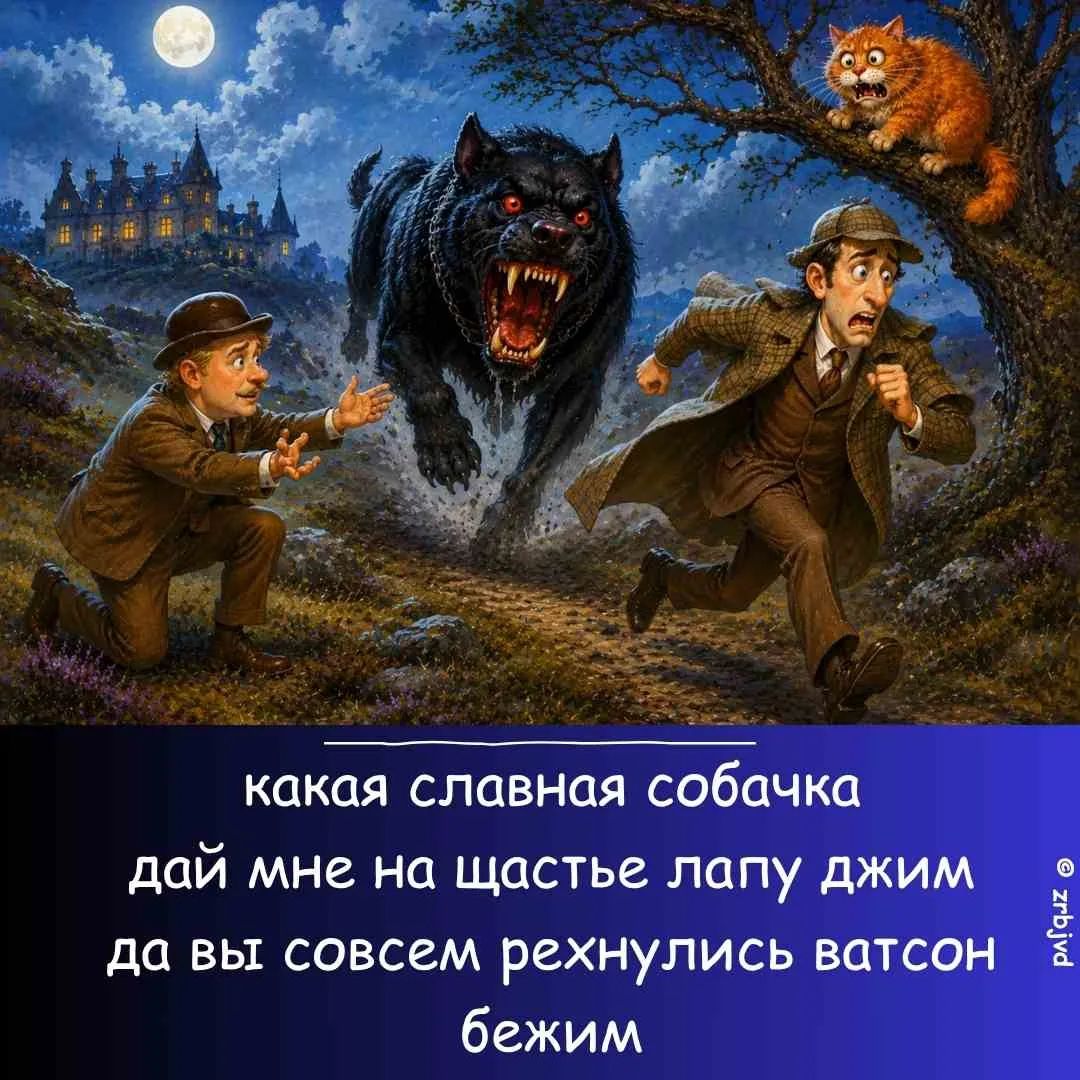 какая славная собачка дай мне на счастье лапу джим да вы совсем рехнулись ватсон бежим