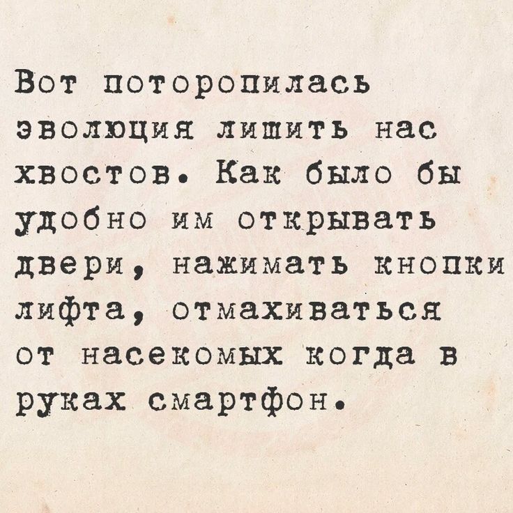 Вот поторопилась эволюция лишить нас хвостов. Как было бы удобно им открывать двери, нажимать кнопки лифта, отмахиваться от насекомых когда в руках смартфон.
