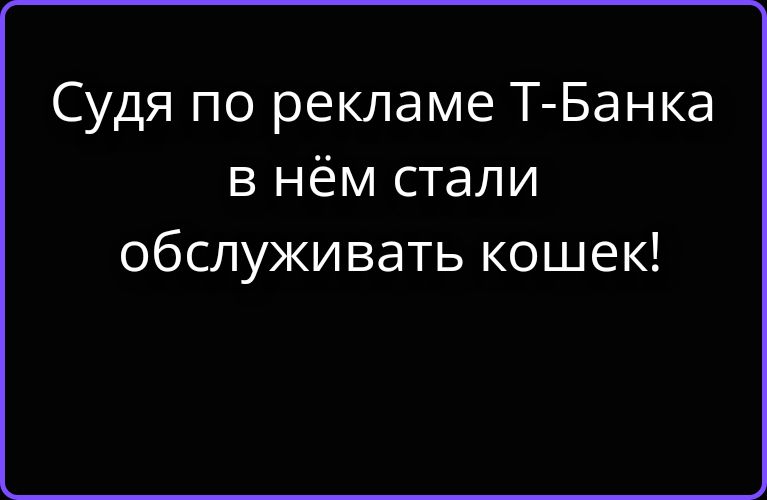 Судя по рекламе Т-Банка в нём стали обслуживать кошек!