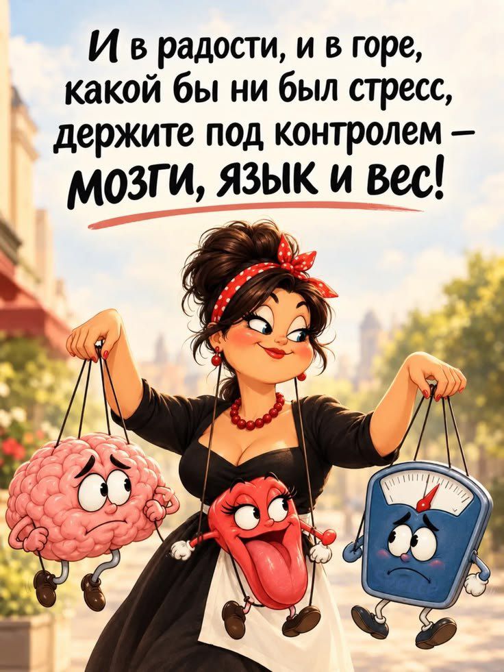 И в радости, и в горе, какой бы ни был стресс, держите под контролем - мозги, язык и вес!