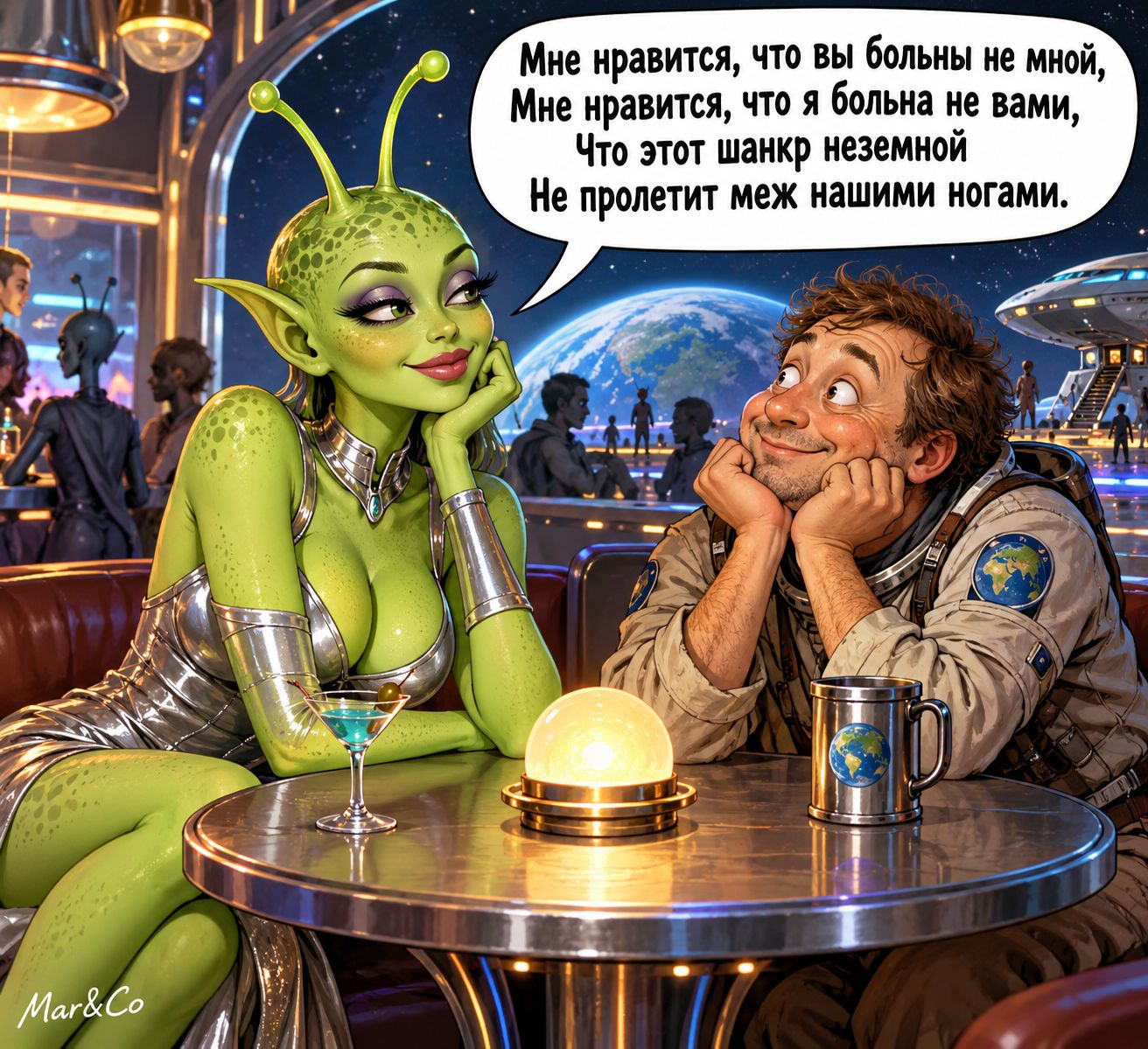 Мне нравится, что вы больны не мной, Мне нравится, что я больна не вами, Что этот шанкр неземной Не пролетит меж нашими ногами.