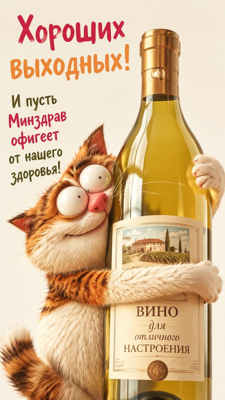 Хороших выходных! И пусть Минздрав офигеет от нашего здоровья! ВИНО для отличного НАСТРОЕНИЯ