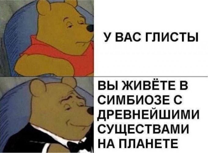 У ВАС ГЛИСТЫ
ВЫ ЖИВЁТЕ В СИМБИОЗЕ С ДРЕВНЕЙШИМИ СУЩЕСТВАМИ НА ПЛАНЕТЕ