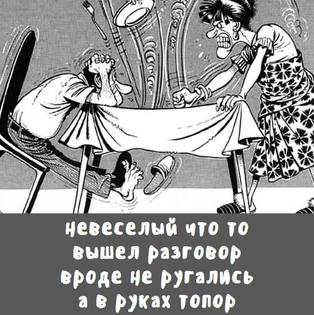 невеселый что то вышел разговор вроде не ругались а в руках топор