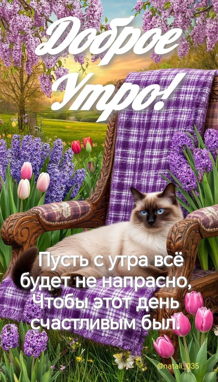 Доброе Утро! Пусть с утра всё будет не напрасно, Чтобы этот день счастливым был.