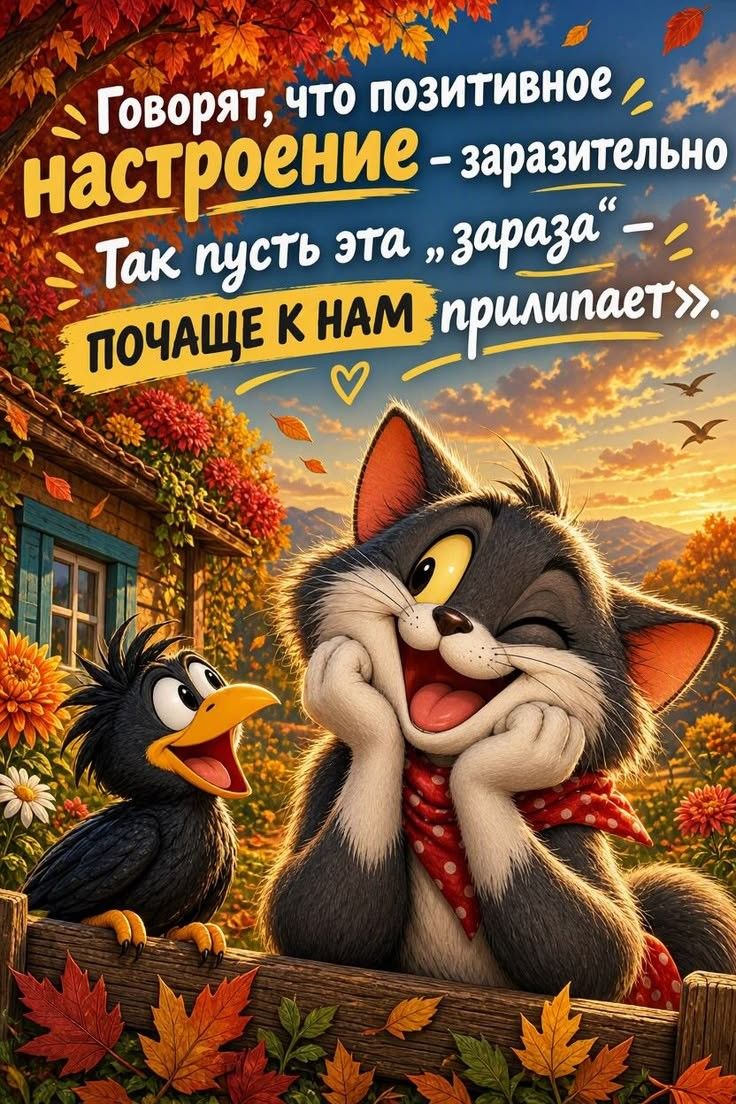 Говорят, что позитивное настроение — заразительно. Так пусть эта «зараза» почаще к нам прилипает.