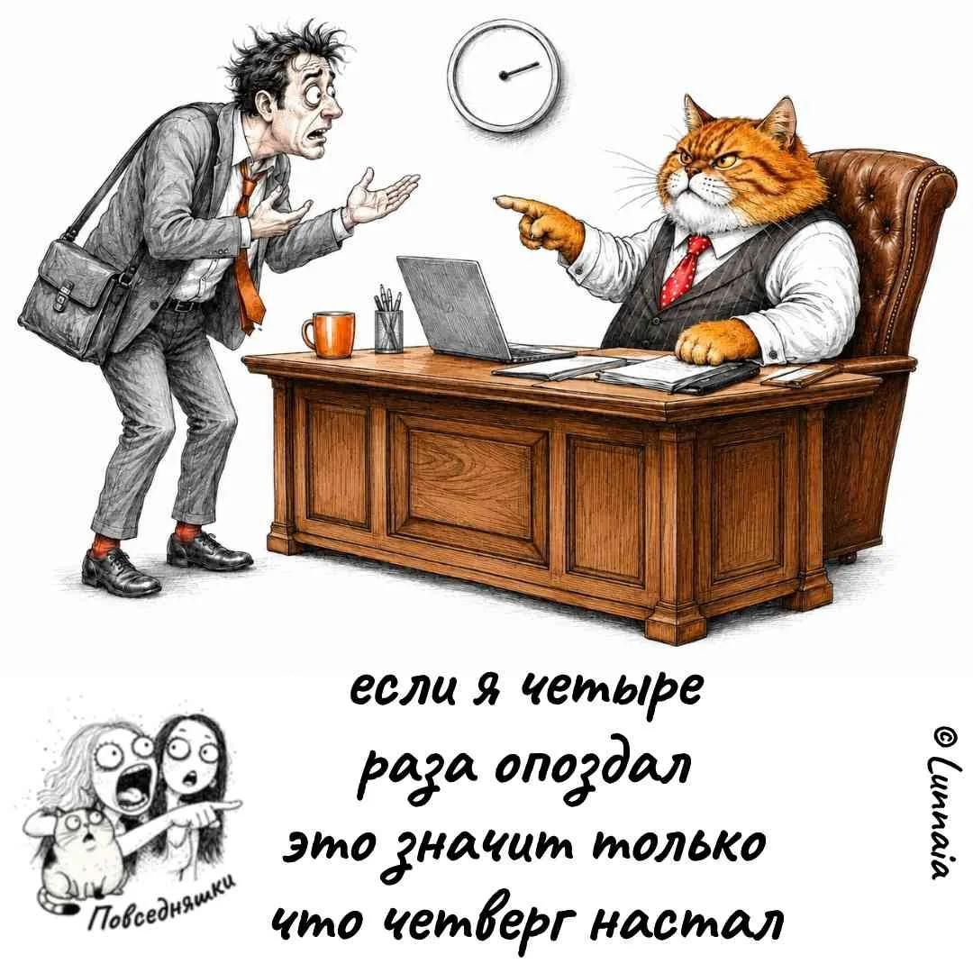 если я четыре раза опоздал это значит только что четверг настал