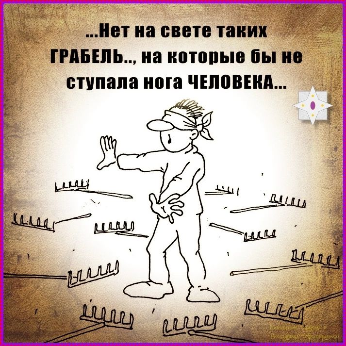 Нет на свете таких грабель, на которые бы не ступала нога человека.