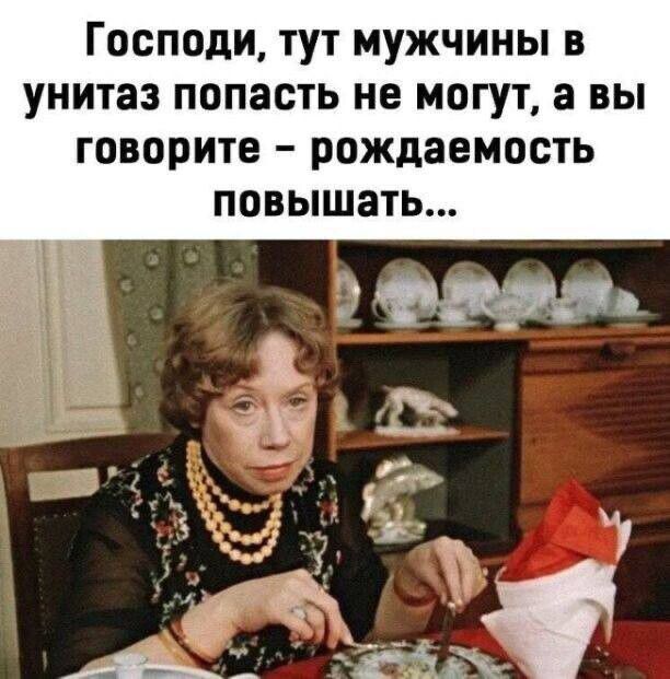 Господи, тут мужчины в унитаз попасть не могут, а вы говорите - рождаемость повышать...