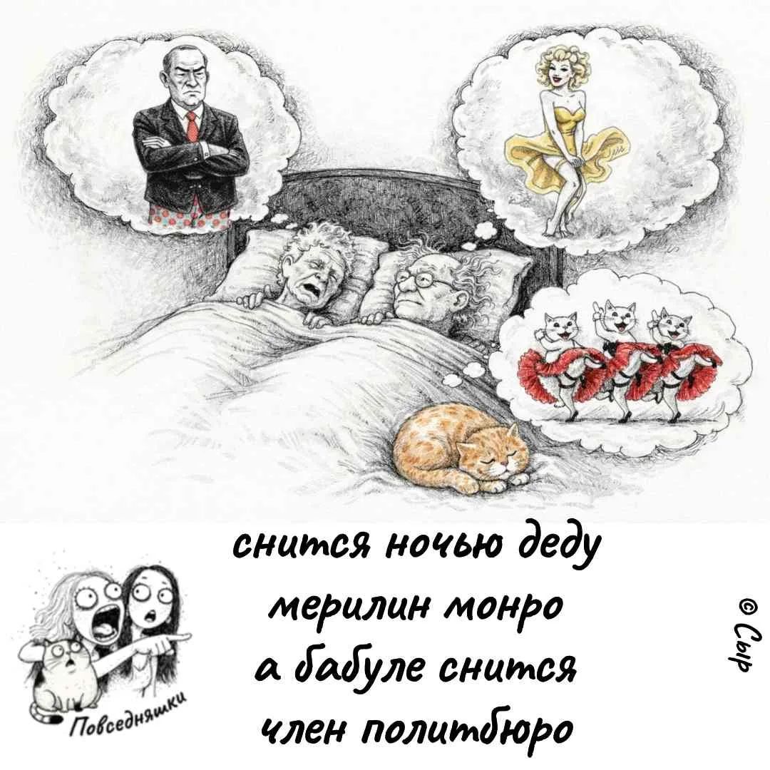 снится ночью деду мерилин монро а бабуле снится член политбюро Повседневняшки Сыр