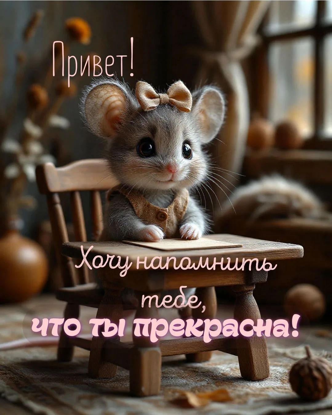 Привет! Хочу напомнить тебе, что ты прекрасна!