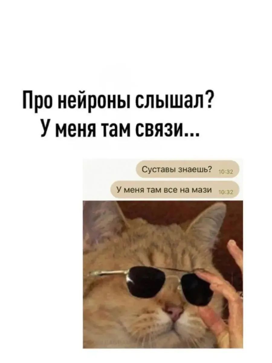 Про нейроны слышал? У меня там связи... Суставы знаешь? У меня там все на мази