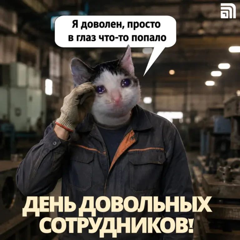 Я доволен, просто в глаз что-то попало. ДЕНЬ ДОВОЛЬНЫХ СОТРУДНИКОВ!