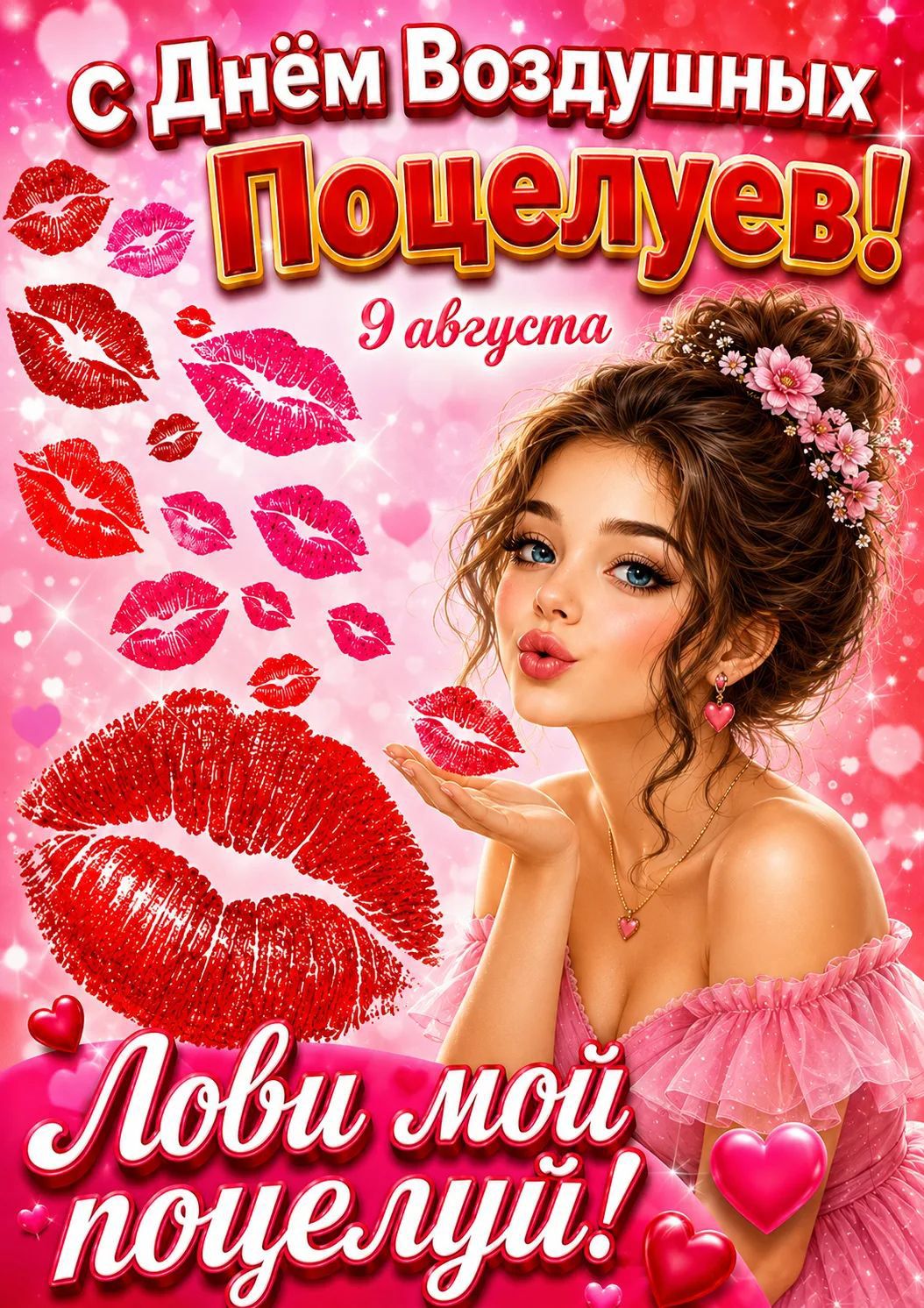 С Днём Воздушных Поцелуев! 9 августа Лови мой поцелуй!