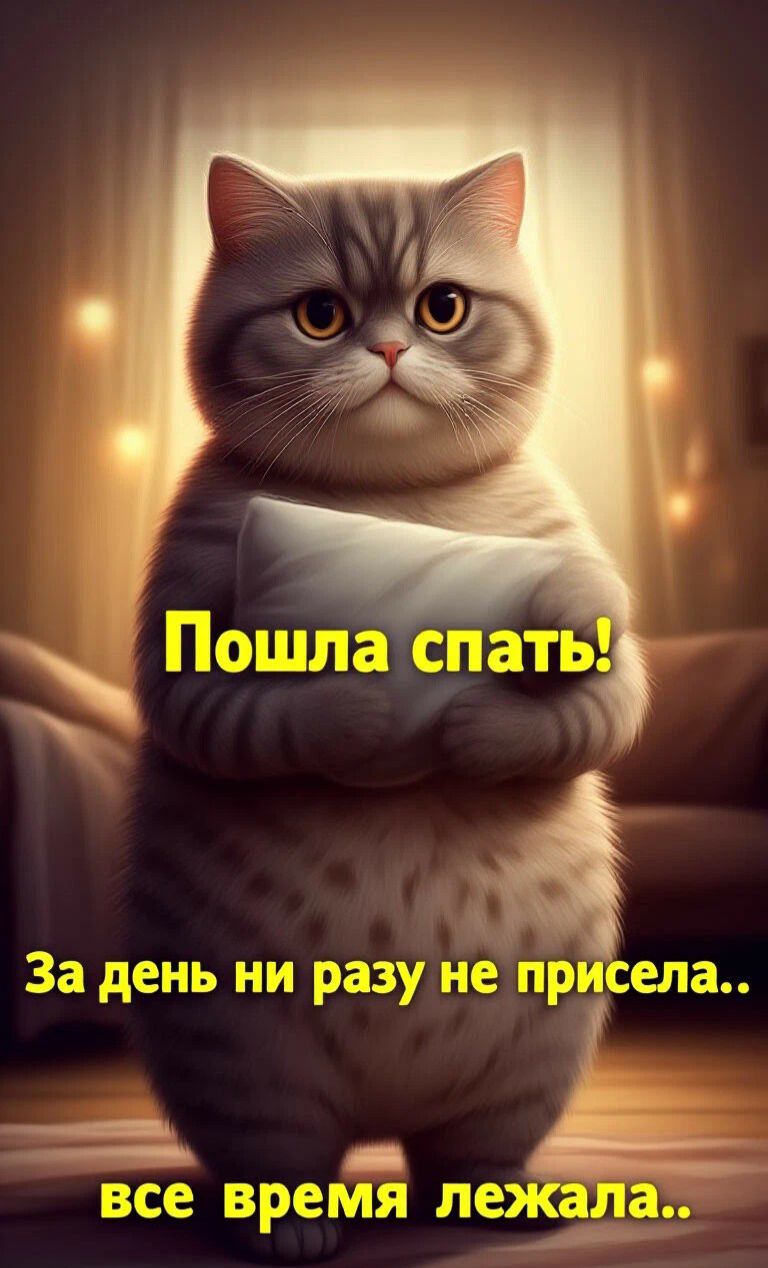 Пошла спать! За день ни разу не присела.. все время лежала..