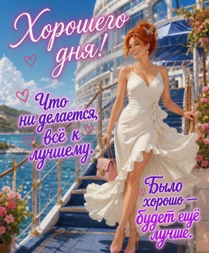 Хорошего дня! Что ни делается, всё к лучшему. Было хорошо — будет ещё лучше.