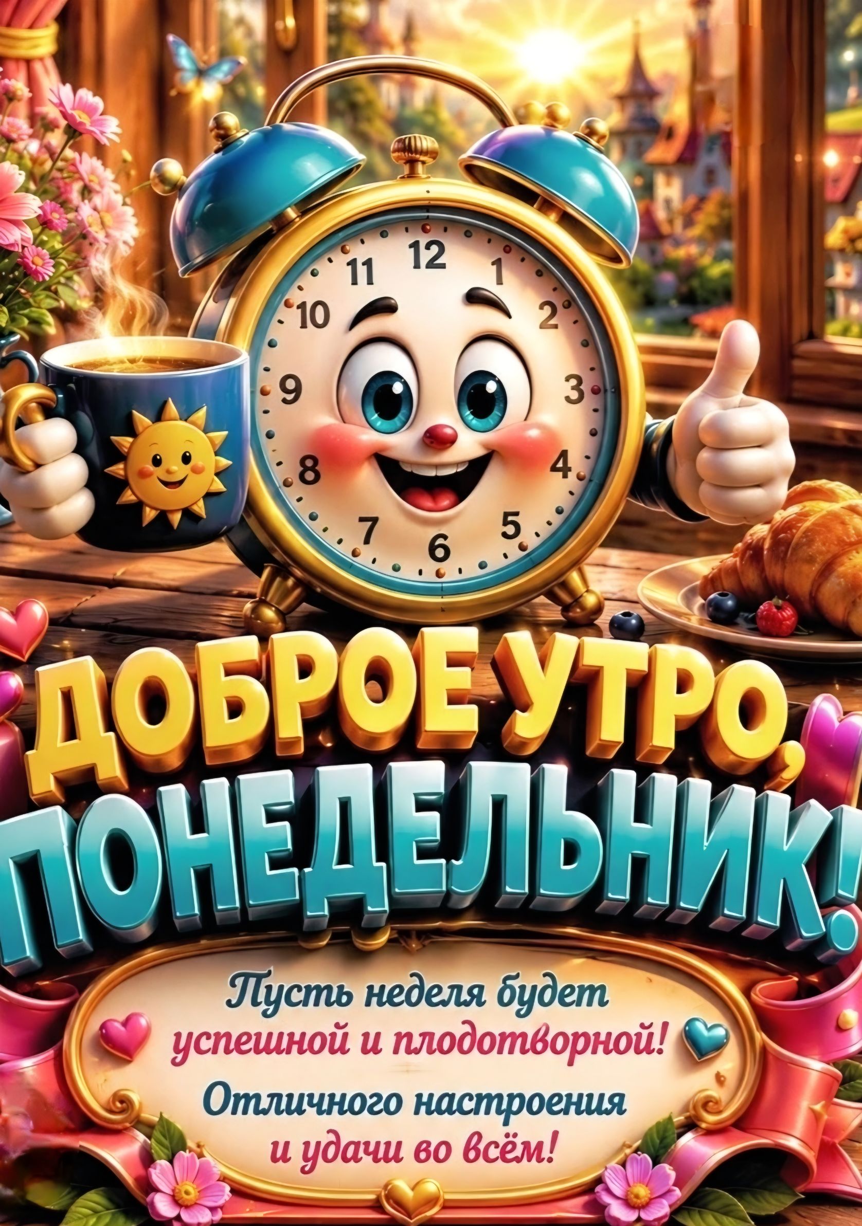 ДОБРОЕ УТРО, ПОНЕДЕЛЬНИК! Пусть неделя будет успешной и плодотворной! Отличного настроения и удачи во всём!