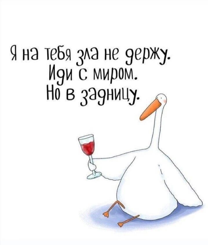 Я на тебя зла не держу. Иди с миром. Но в задницу.