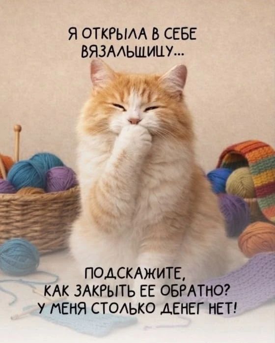 Я открыла в себе вязальщицу... Подскажите, как закрыть ее обратно? У меня столько денег нет!