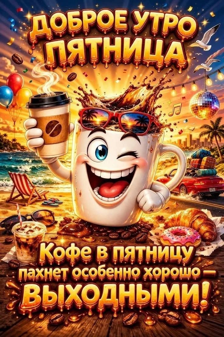 ДОБРОЕ УТРО ПЯТНИЦА Кофе в пятницу пахнет особенно хорошо — ВЫХОДНЫМИ!