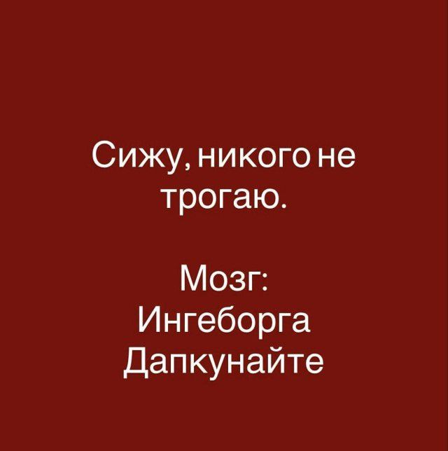 Сижу, никого не трогаю. Мозг: Ингеборга Дапкунайте