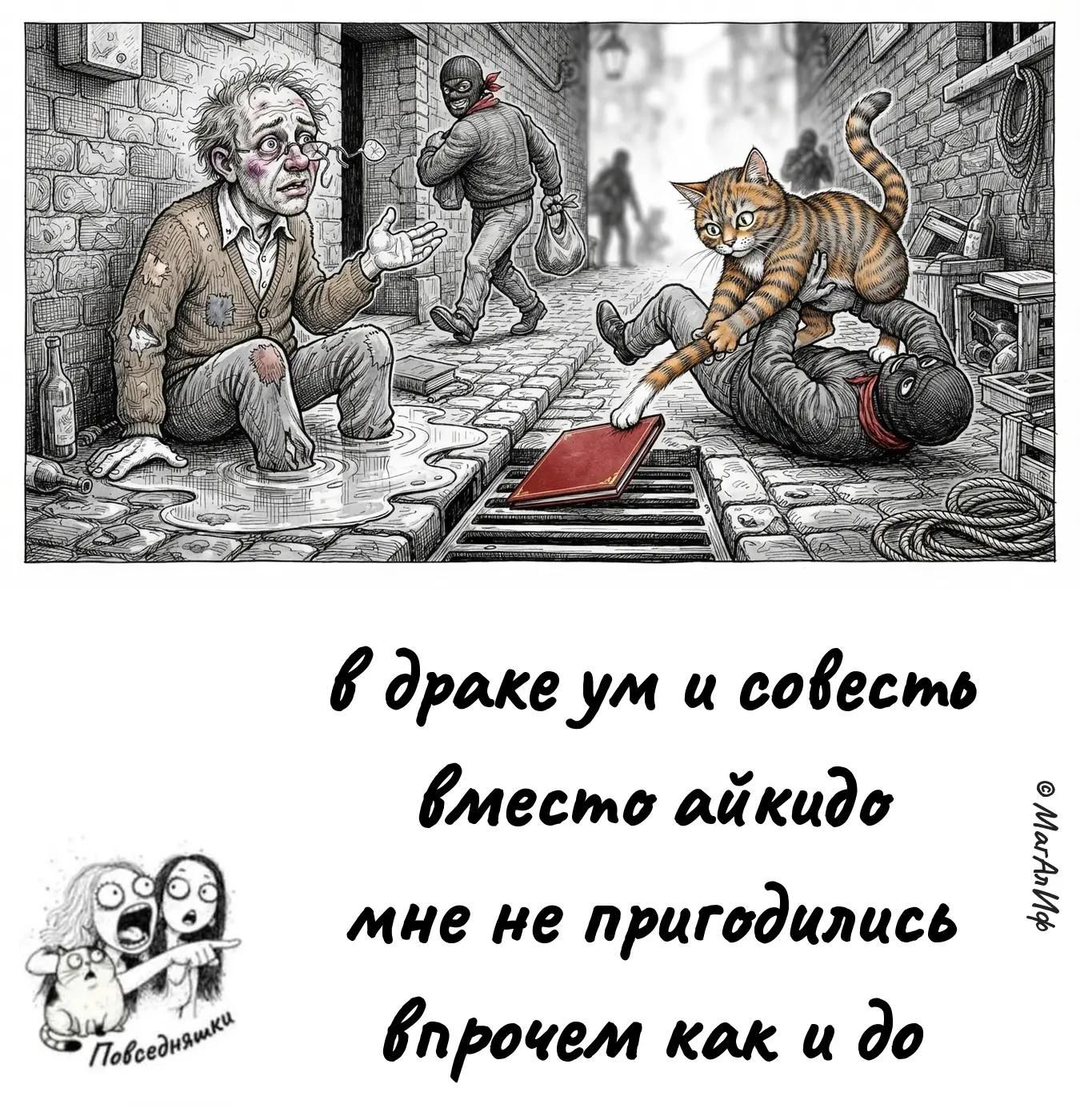 в драке ум и совесть вместо айкидо мне не пригодились впрочем как и до