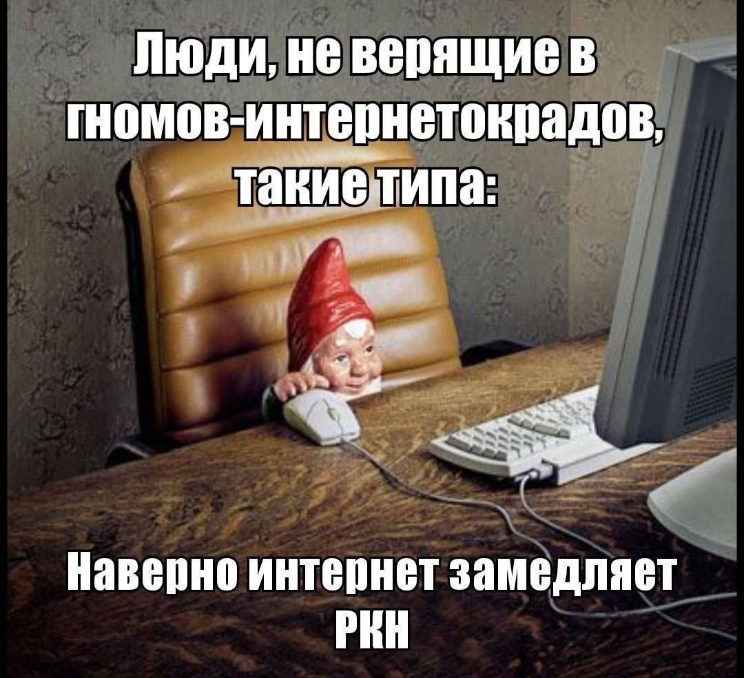 Люди, не верящие в гномов-интернетокрадов, такие типа: Наверно интернет замедляет РКН