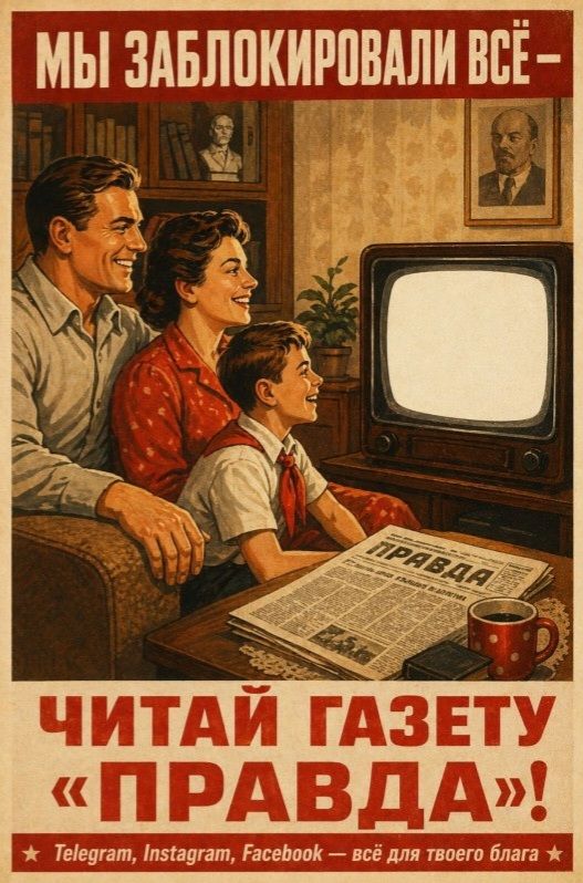 МЫ ЗАБЛОКИРОВАЛИ ВСЁ- ЧИТАЙ ГАЗЕТУ «ПРАВДА»! Telegram, Instagram, Facebook — всё для твоего блага