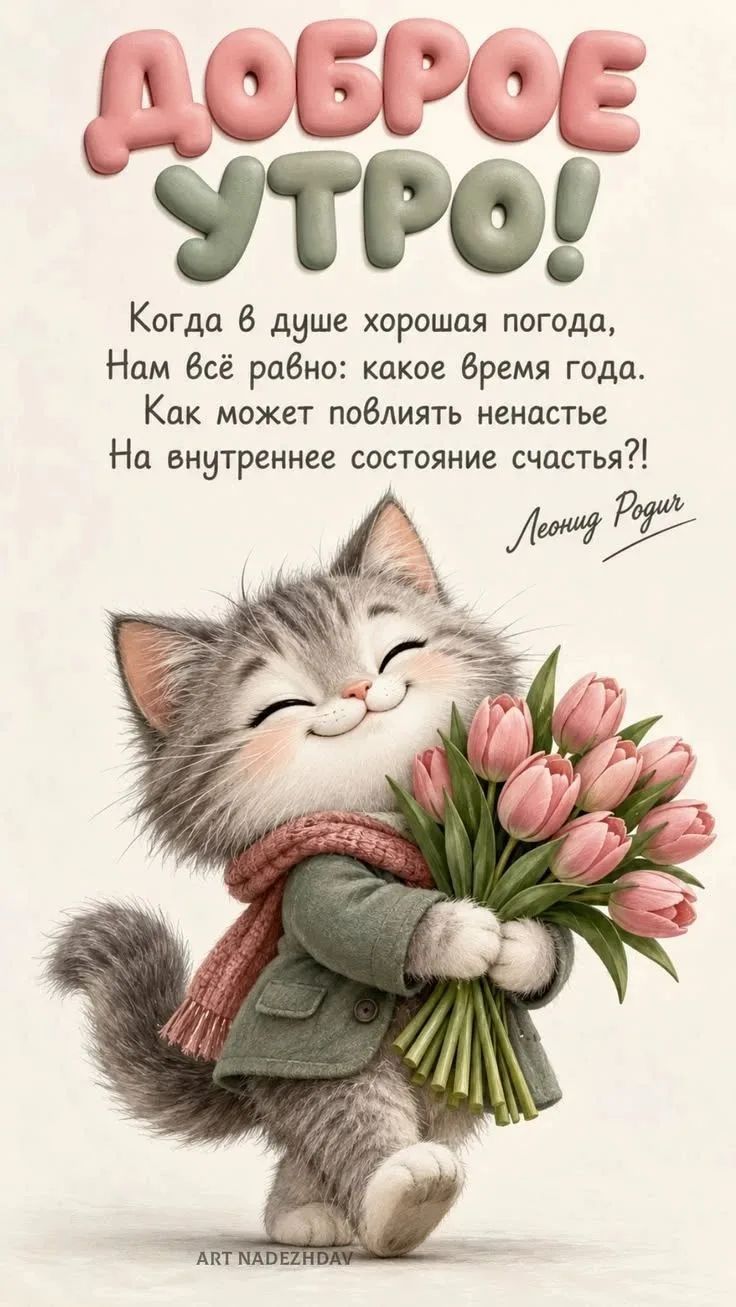 ДОБРОЕ УТРО! Когда в душе хорошая погода, Нам всё равно: какое время года. Как может повлиять ненастье На внутреннее состояние счастья?! Леонид Родич ART NADEZHDAV