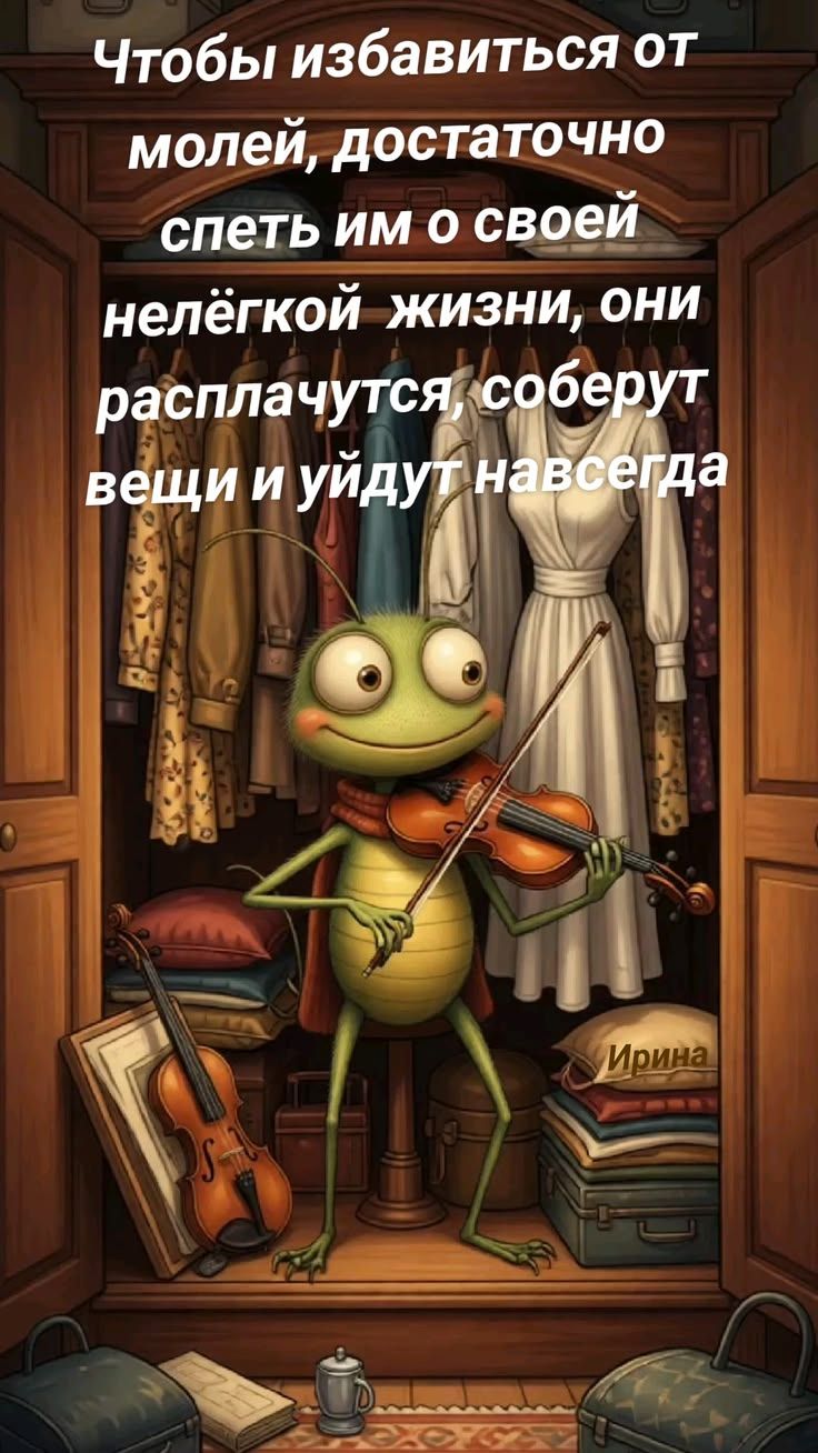 Чтобы избавиться от молей, достаточно спеть им о своей нелёгкой жизни, они расплачутся, соберут вещи и уйдут навсегда Ирина