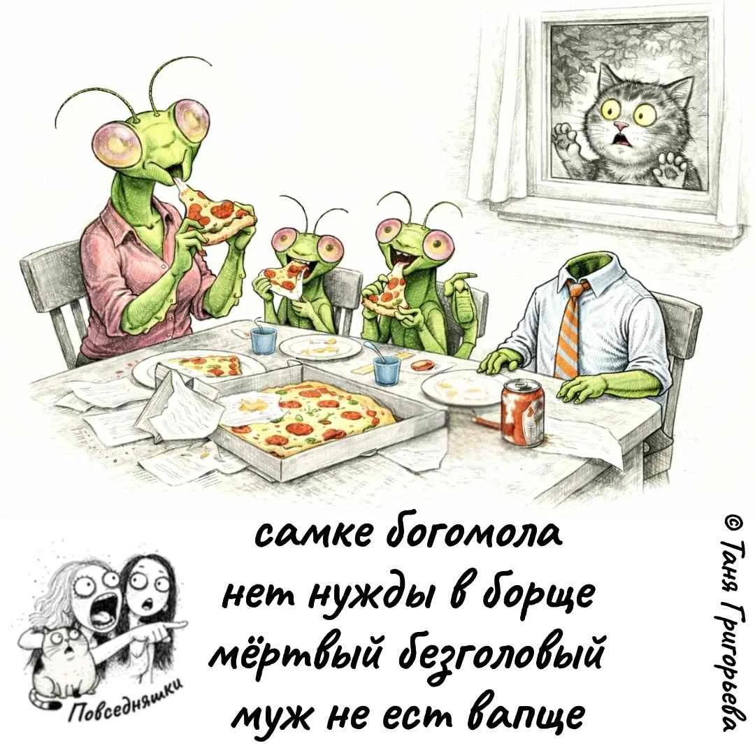 самке богомола нет нужды в борще мёртвый безголовый муж не ест вапще Повседневняшки © Таня Григорьева