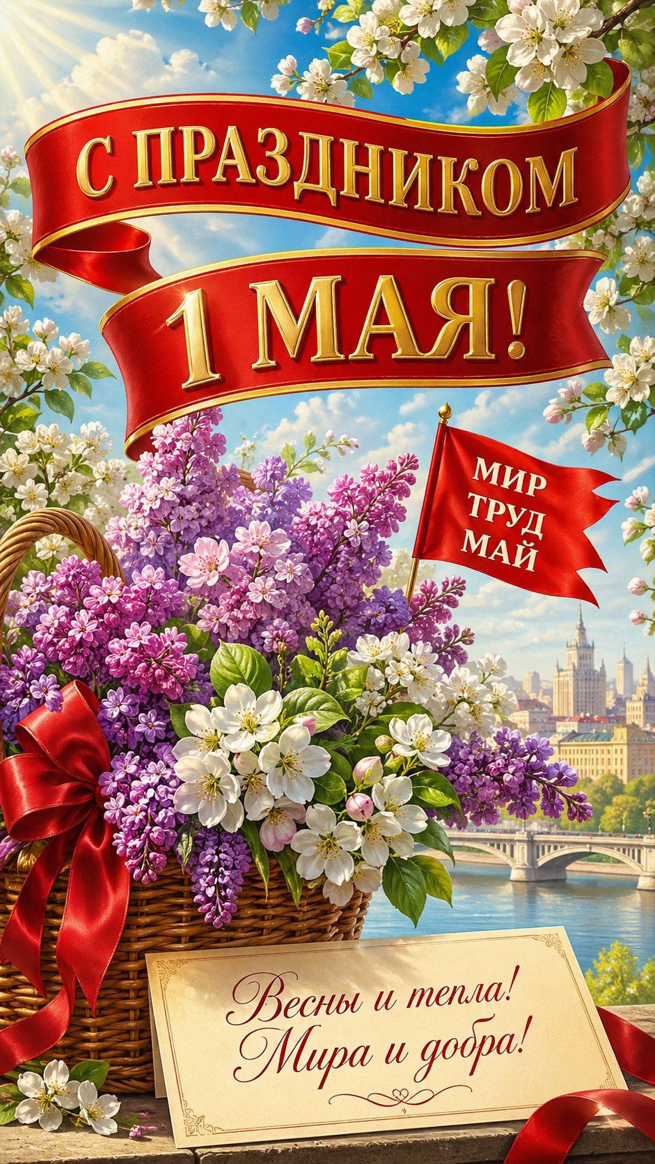 С ПРАЗДНИКОМ 1 МАЯ! МИР ТРУД МАЙ Весны и тепла! Мира и добра!