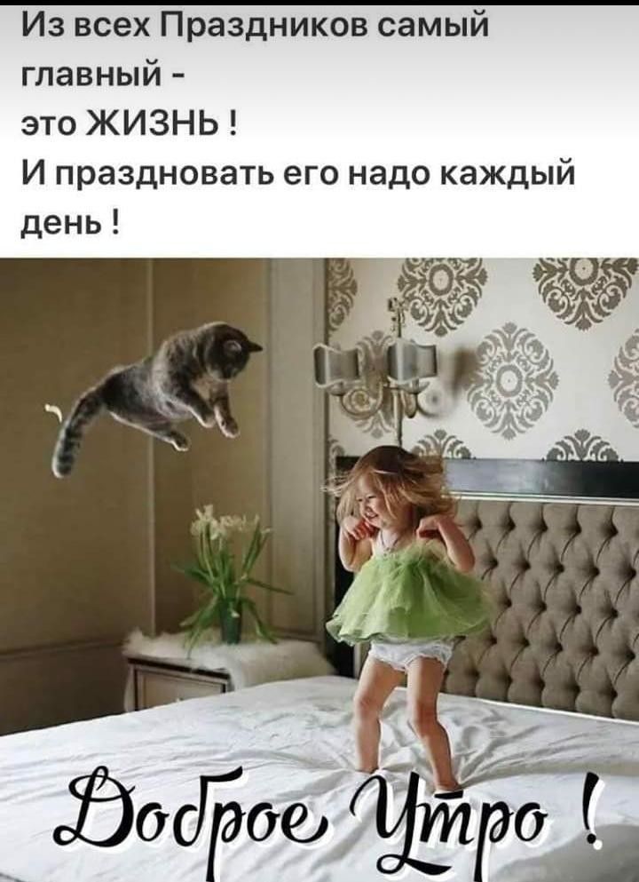 Из всех Праздников самый главный - это ЖИЗНЬ ! И праздновать его надо каждый день ! Доброе Утро !