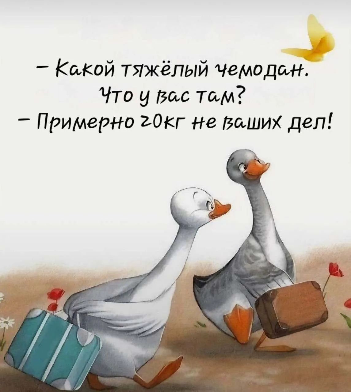 Какой тяжёлый чемодан. Что у вас там? Примерно 20кг не ваших дел!
