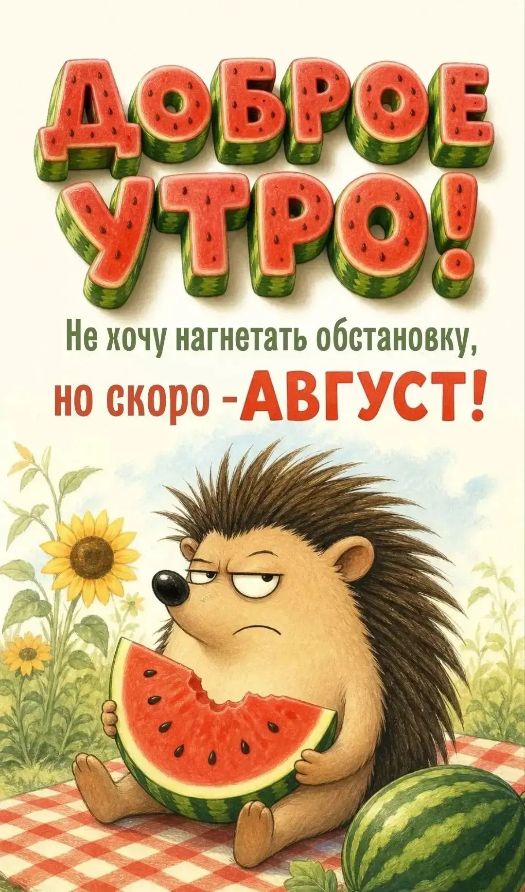 ДОБРОЕ УТРО! Не хочу нагнетать обстановку, но скоро -АВГУСТ!