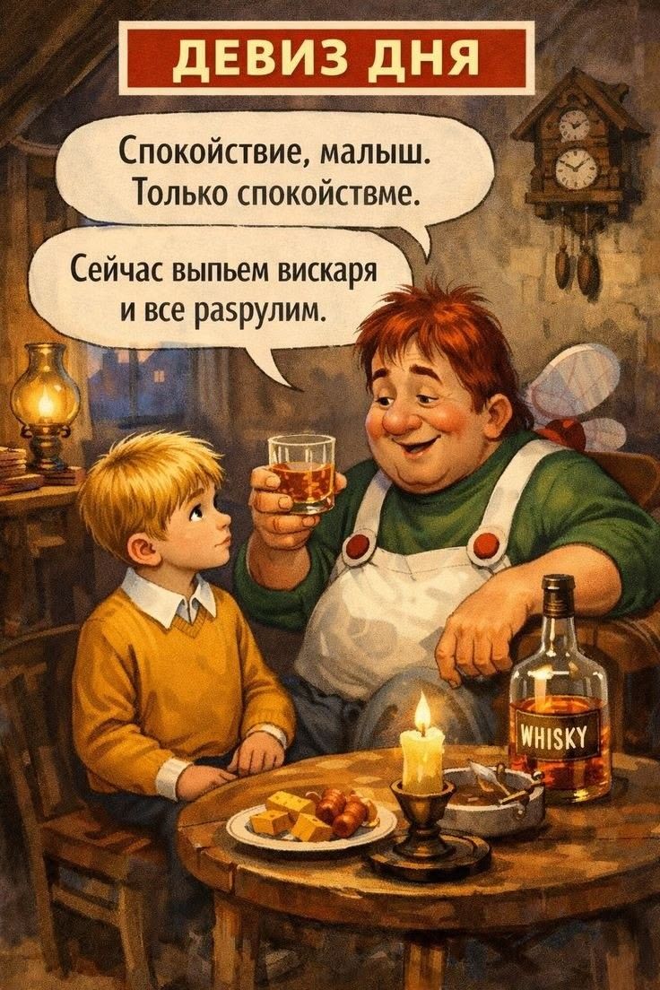 ДЕВИЗ ДНЯ. Спокойствие, малыш. Только спокойствие. Сейчас выпьем вискаря и все pasрулим.
