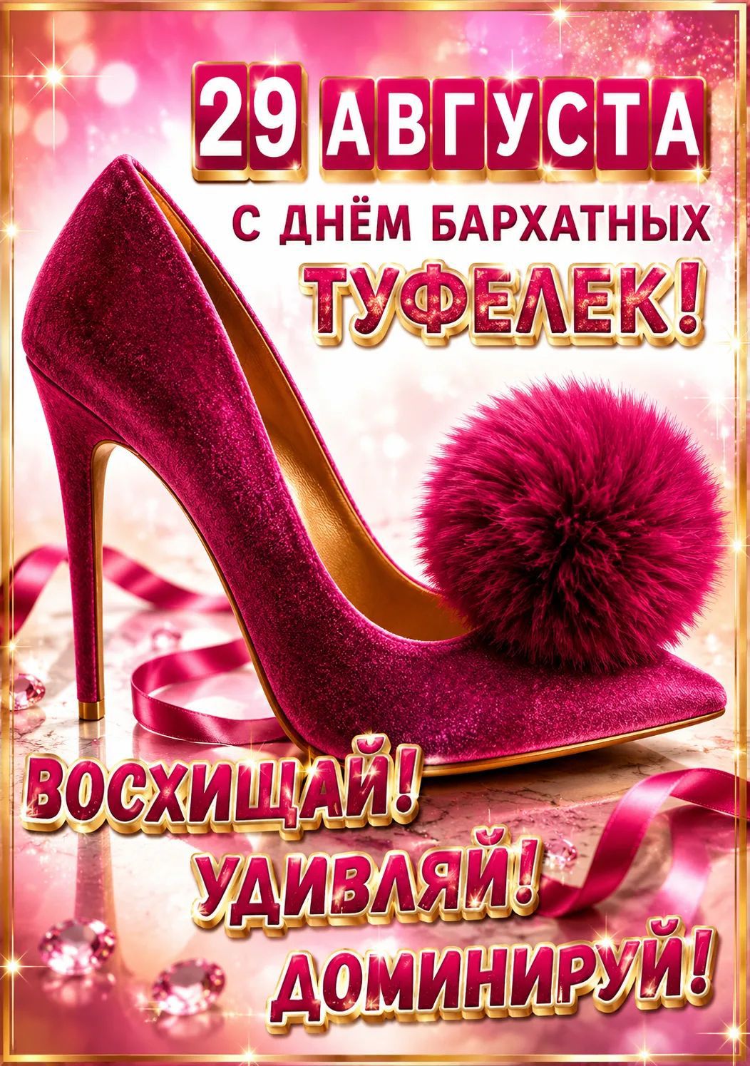 29 августа с днём бархатных туфелек! Восхищай! Удивляй! Доминируй!