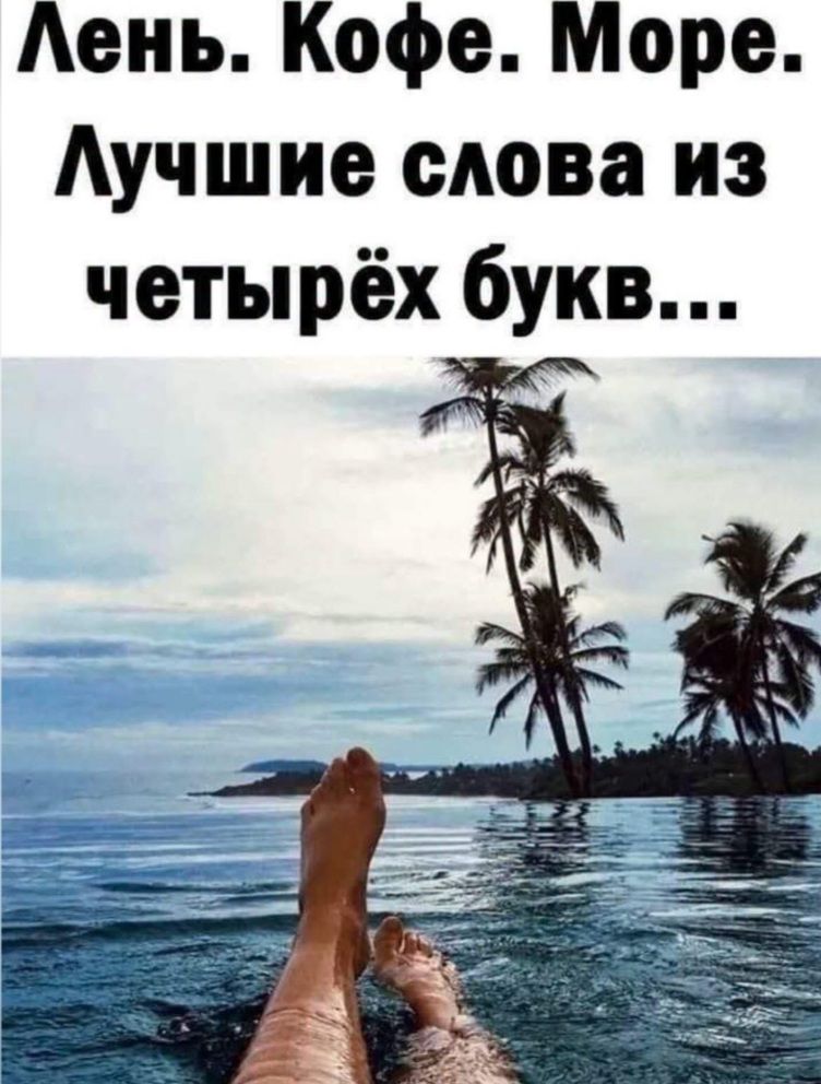 Лень. Кофе. Море. Лучшие слова из четырёх букв...
