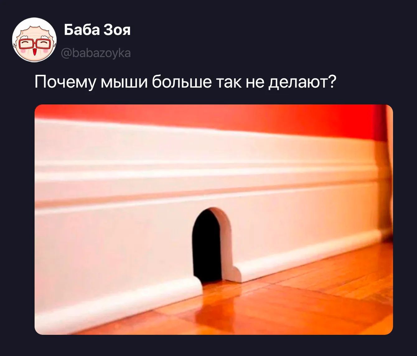 Баба Зоя @babazoyka Почему мыши больше так не делают?