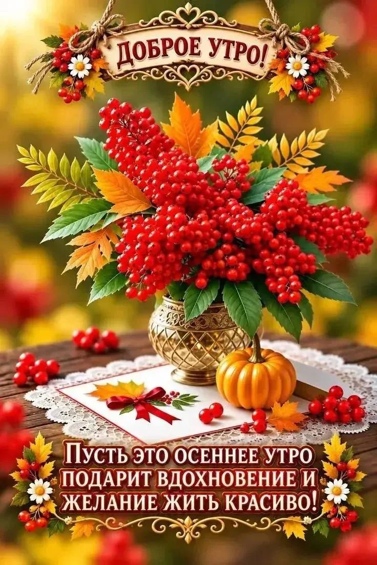 ДОБРОЕ УТРО! Пусть это осеннее утро подарит вдохновение и желание жить красиво!