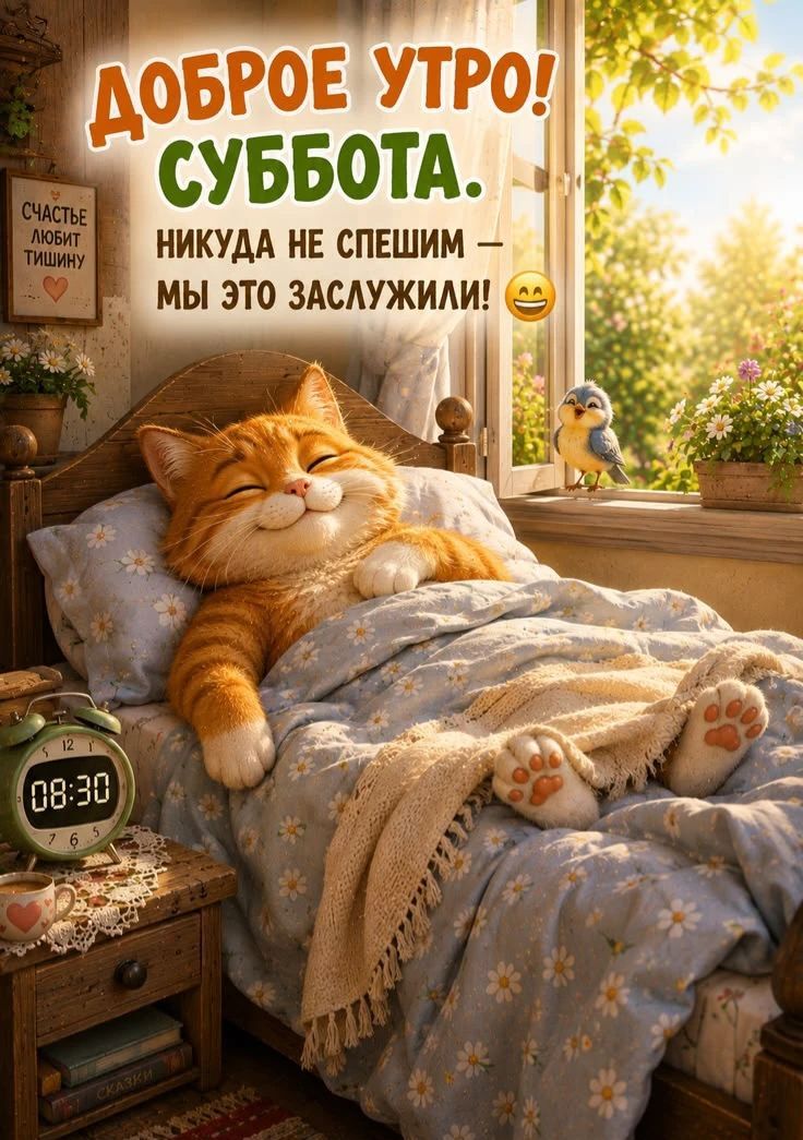 ДОБРОЕ УТРО! СУББОТА. НИКУДА НЕ СПЕШИМ — МЫ ЭТО ЗАСЛУЖИЛИ! СЧАСТЬЕ ЛЮБИТ ТИШИНУ