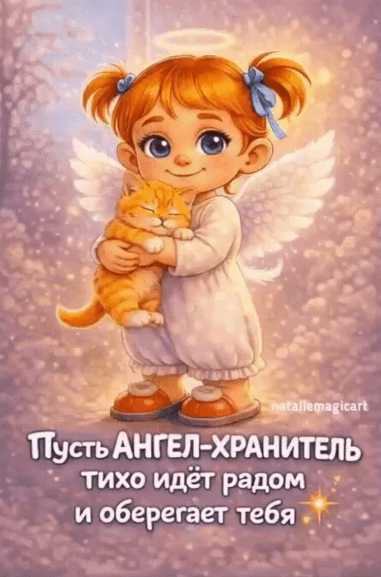 Пусть АНГЕЛ-ХРАНИТЕЛЬ тихо идёт рядом и оберегает тебя.