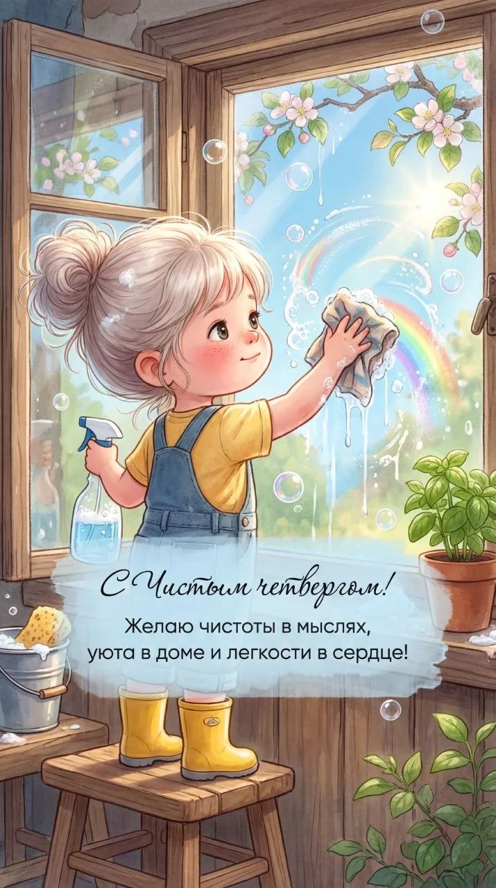 С Чистым четвергом! Желаю чистоты в мыслях, уюта в доме и легкости в сердце!