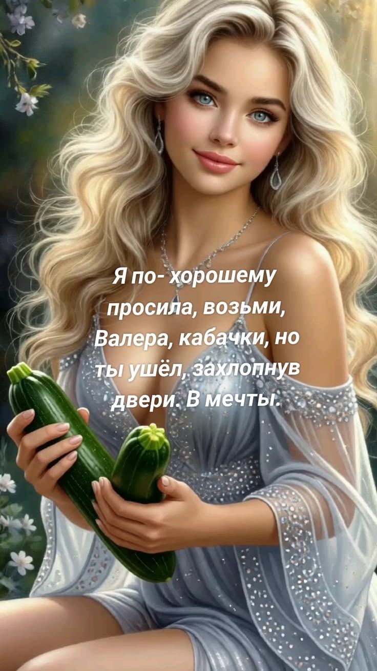 Я по-хорошему просила, возьми, Валера, кабачки, но ты ушёл, захлопнув двери. В мечты.